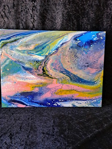 Acrylic fluid art canvas - art,