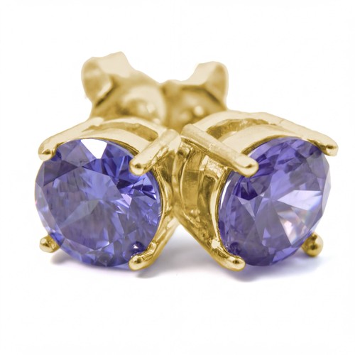 Tanzanite stud earrings - tanzanite,
