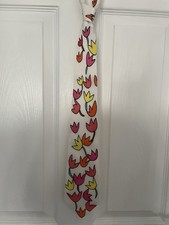 Hand Painted Silk Tie With Flowers
