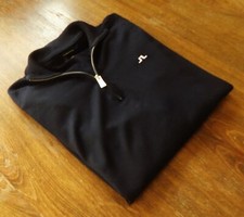 J.Lindeberg size M 1/2 Zip Wool Men's Sweaters Dark Blue