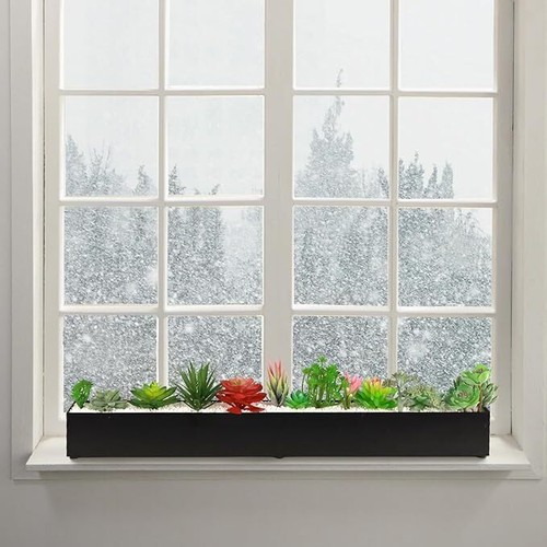 Black window sill planter - planter, 32"
