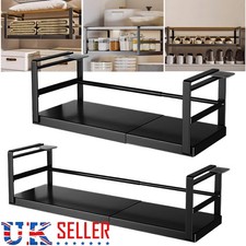 Adjustable Under Shelf Storage Basket Extendable Kitchen Cabinet Organizer Rack