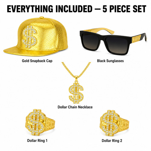 Gold rapper set - gold,