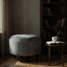 Grey Deluxe Ottoman Oval