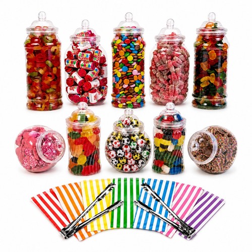 Assorted plastic sweet jars - plastic,