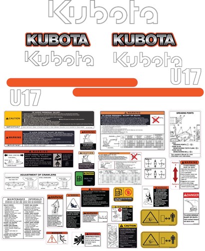 Fits kubota u17 decal - fits,