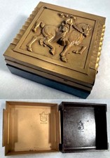 Vintage HICKOK Bronze KNIGHT Armor HORSE Bakelite DRESSER Cigarette Trinket BOX