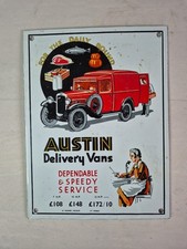  A 100% Genuine Austin Delivery Van Advertising Enamel Sign 10" X 7"  RARE VGC