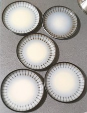 Denby Studio 5 Side Tea Cake Bread Starter Plates 60s Grey Brown Orange Vintage