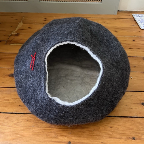 Grey felt cat cave - felt, igloo