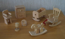 Dolls House Furniture 1/12th scale Job Lot Childs Baby Nursery Bedroom Bundle