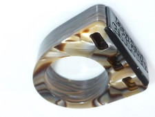 Vintage French Jean Paul Gaultier Ring Brown Beige Mottled