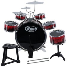 Kids My First Drum Kit Playset Drum Musical Jazz Band Toy Instrument Pedal Stool