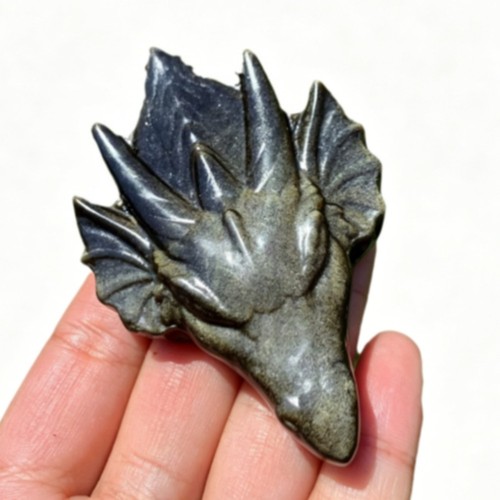 Natural gold sheen obsidian - sheen,