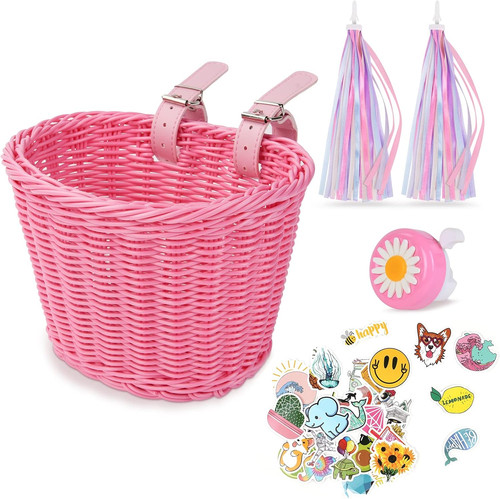 Kids bike basket handwoven - basket,