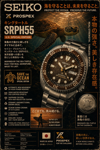 Seiko brown turtle shell - seiko,