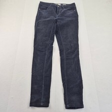 FAT FACE Corduroy Trousers 8 Navy Blue Women's Skinny Cotton Blend Five Pocket