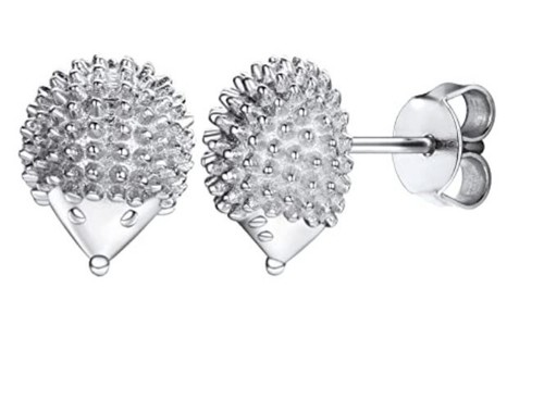 Hedgehog stud earring - hedgehog,