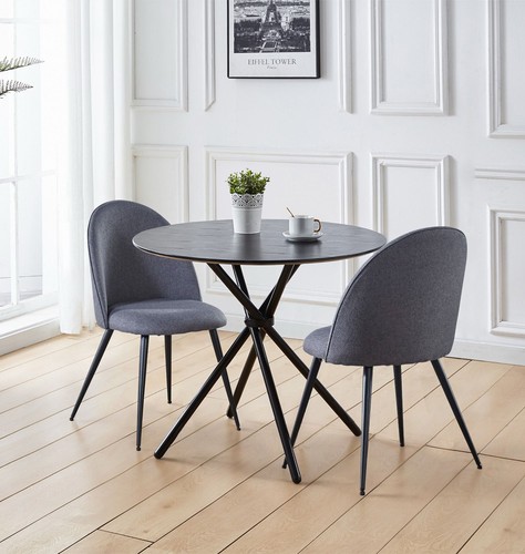 Dining set small round - set,, black