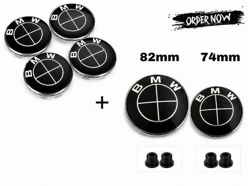 Black alloy bmw - badge, set