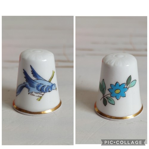 Spode bird flower thimble fine - spode,