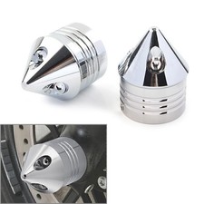 2x Chrome Front Axle Cap Nut