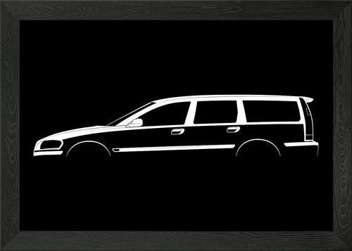 V70 silhouette framed - r,