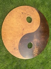 Table Top . Yin Yang Design In Maple And Walnut Veneer. ￼