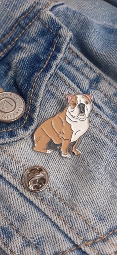 Bulldog dog pet lapel pin - dog,