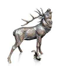 Stag Roaring Solid Bronze