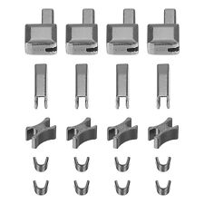 4Sets Zipper Repair Kit #10 Retainer Insertion Stops Latch Slider Metallic Black