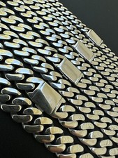 Miami Cuban Link Chain Necklace Real 925 Sterling Silver Sleek Box Clasp 6-12mm