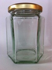 80  X 55ML (2oz)  HEX GLASS JAM JAR -      HEXAGONAL JAMJARS -  WEDDINGS, HONEY