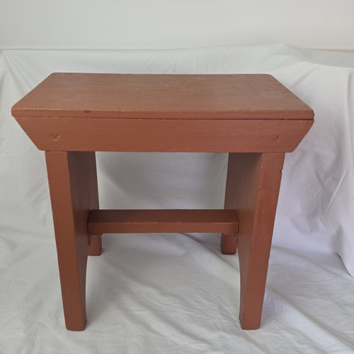 Vintage primitive wooden stool - primitive,