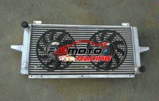 Aluminum Radiator +FAN For 1982-1997 FORD ESCORT SIERRA RS500/RS COSWORTH 2.0 MT