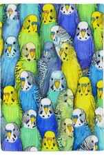 NEW - BUDGERIGAR BLANKET 100 x 70cm  (39 x 27.6 inch)  Budgie parrot parakeet