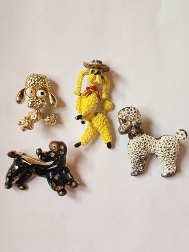 Vintage poodle brooches pins - vintage,