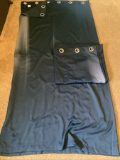 Large Pair Of Navy Blue Curtains 220 Cm X 220 Cm Eyelet Top