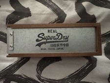 Rare Original Vintage Real SuperDry Japan Wood and Metal Glasses Case 