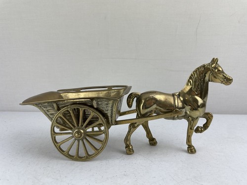 Heavy brass horse and cart - heavy,