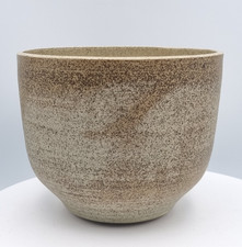 Vintage ceramic studio pottery earthenware brown bowl 14.4cm high