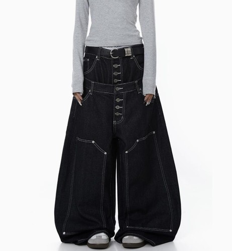 Men black loose fit punk - men's,
