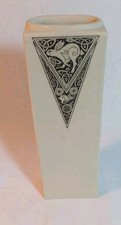 Arts And Crafts Celtic / Hare Pattern Scottish CORNADIA Porcelain Vase.