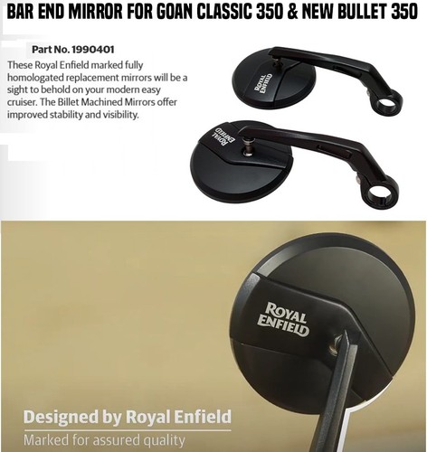 Bar end mirror black fit - black, for