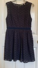 Jack wills Navy Lace Dress  Size 12 navy blue cotton dress Party Cocktail