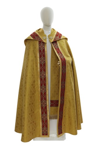 Gold red semi gothic cope - semi,