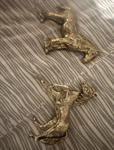 Pack silver metal horse - 2,