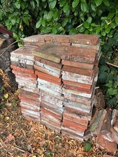 9" Old Antique Vintage Clay Miners Terracotta Floor Tiles Red Victorian 130