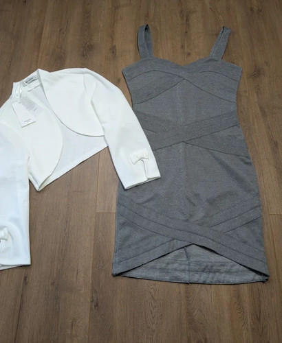 Grey summer dress white - grey, &