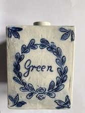 Exon Blue & white pottery green tea caddy 18th c. Indio style by Brian Adams